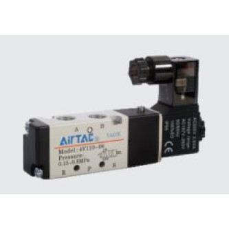 Válvula solenoide pneumática AIRTAC - 4V 5/2 atuação SOLENOIDE/MOLA