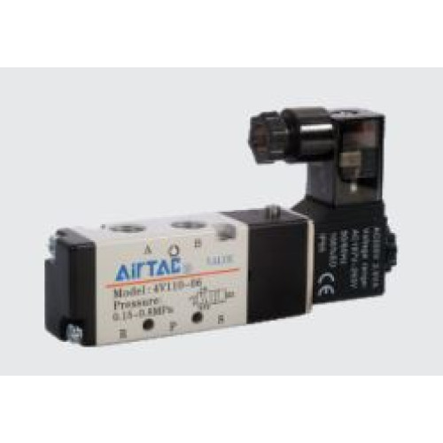 Válvula solenoide pneumática AIRTAC - 4V 5/2 atuação SOLENOIDE/MOLA